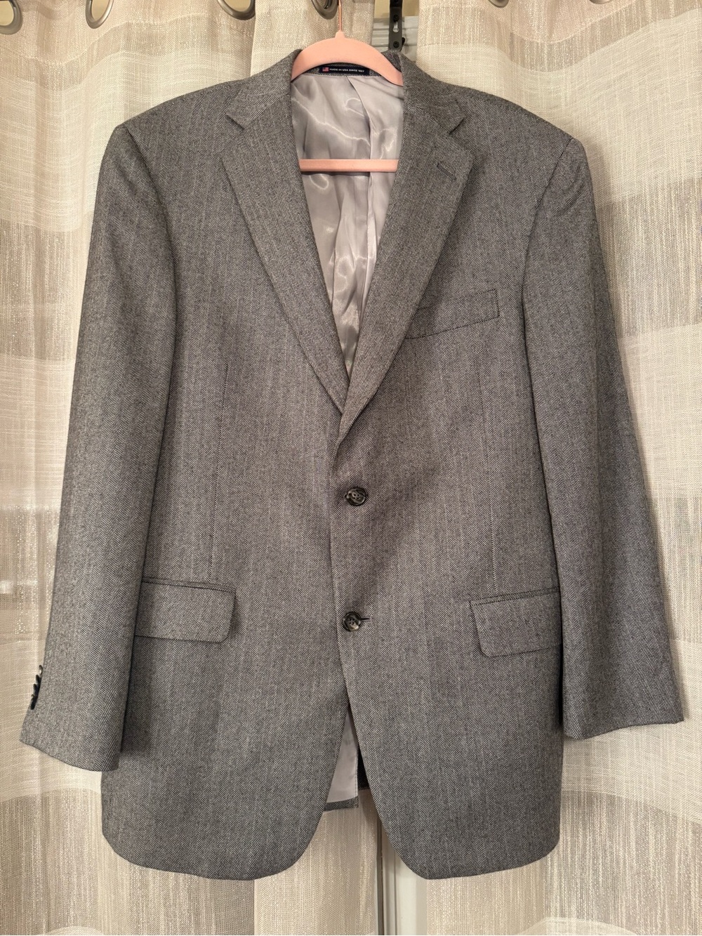 Hart Schaffner Marx Gray 100% Worsted Spun Cashmere Fabric by Lori Piana